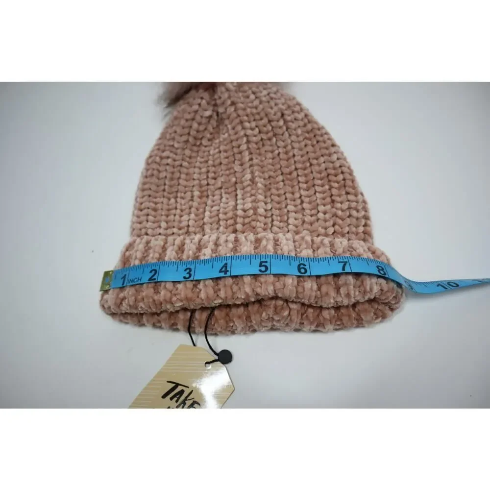 eUty Pink Fuzzy Cable‎ Knit Beanie One Size